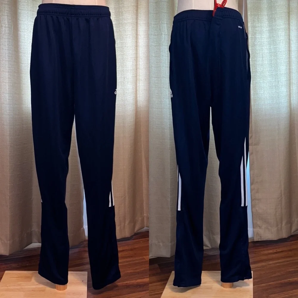 Adidas Mens 2XLT Big & Tall Blue and White Athletic Workout Lounge Pants